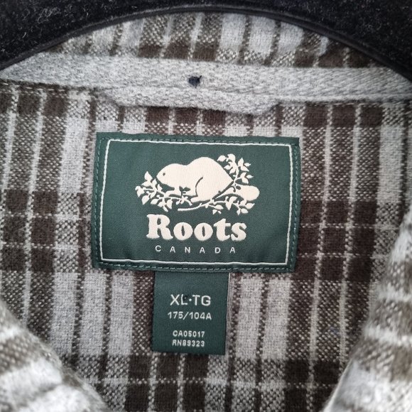 Roots Men's Brushed Cotton Plaid Long Sleeve Shirt Size XL - Picture 4 of 10